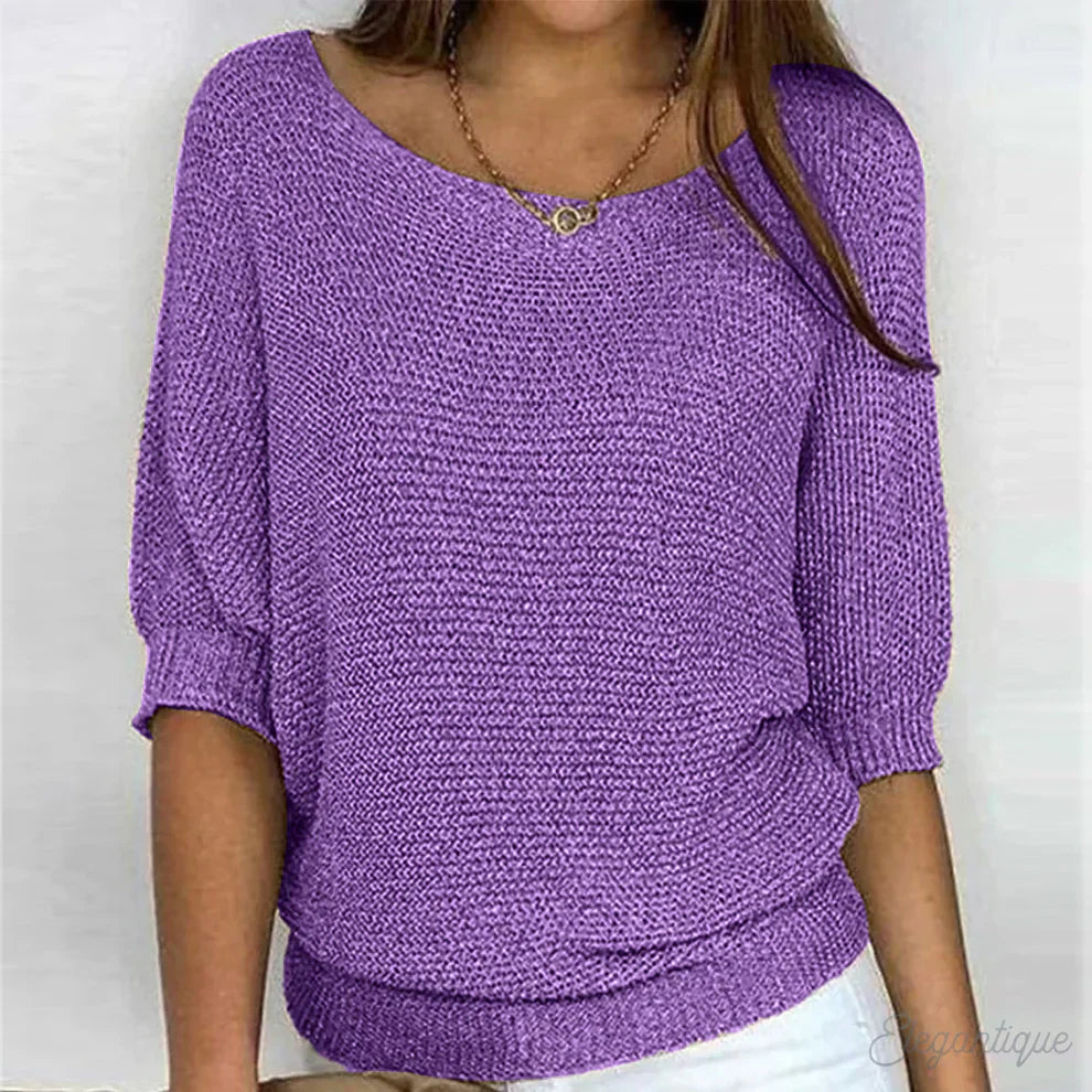 Hollelle | Women's Cozy Elegant Sweater — Purple