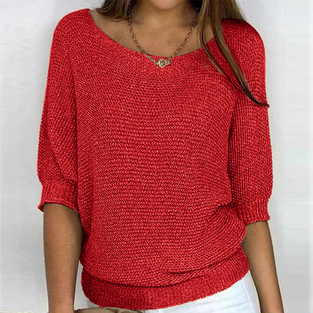 Hollelle | Women's Cozy Elegant Sweater — Red