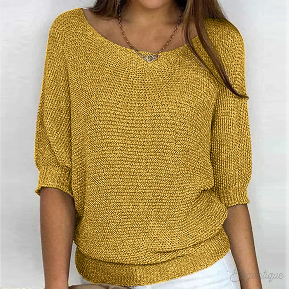 Hollelle | Women's Cozy Elegant Sweater — Yellow