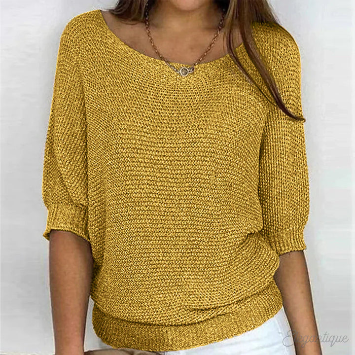 Hollelle | Women's Cozy Elegant Sweater — Yellow