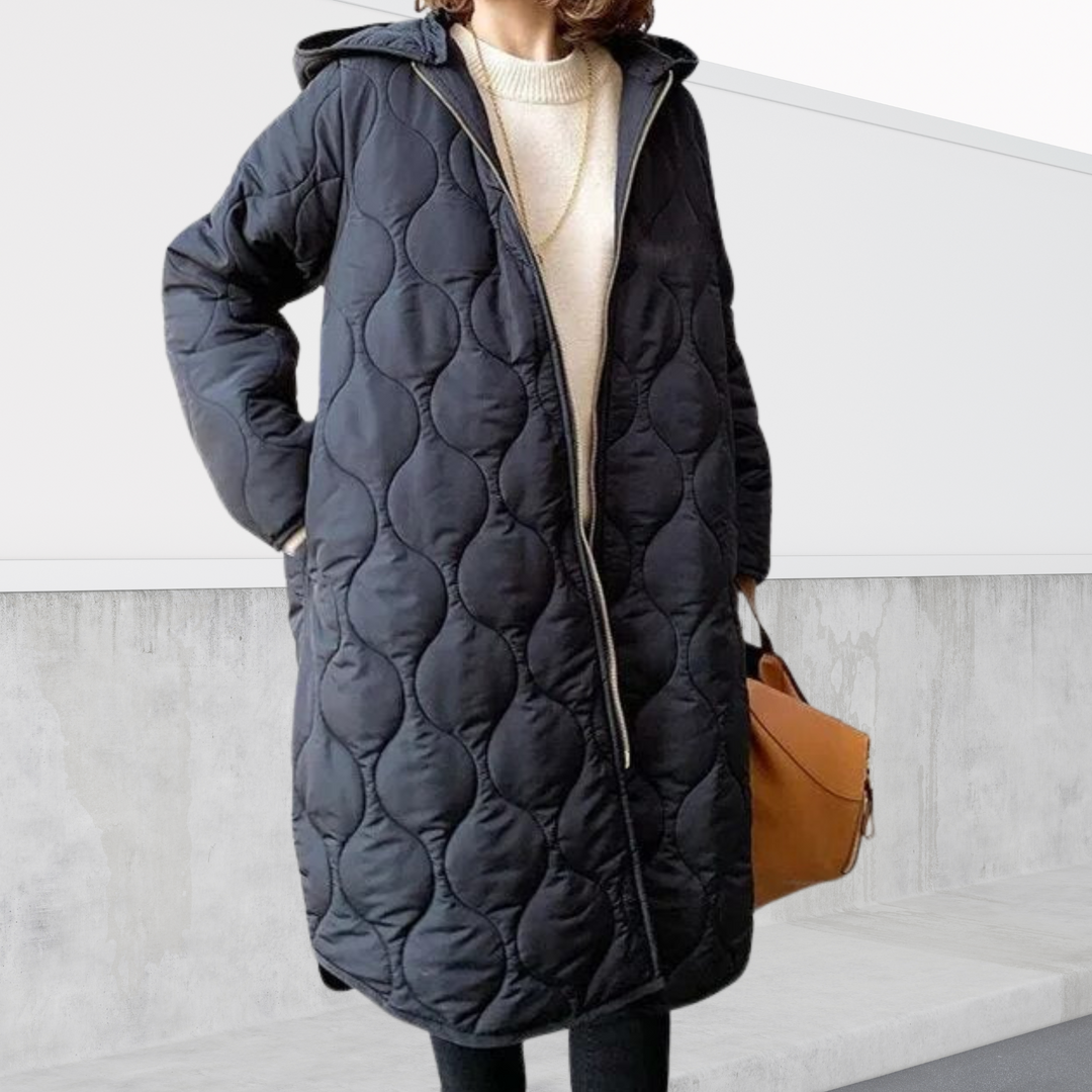 Isabelle | Women's Casual Stretch Oversized hooded Parka with details Tops — 1