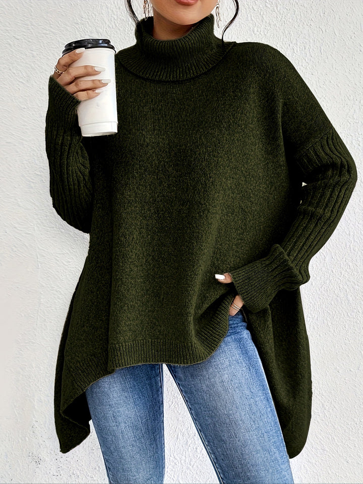Isaoura | Women's Turtleneck Sweater Oversized Layering