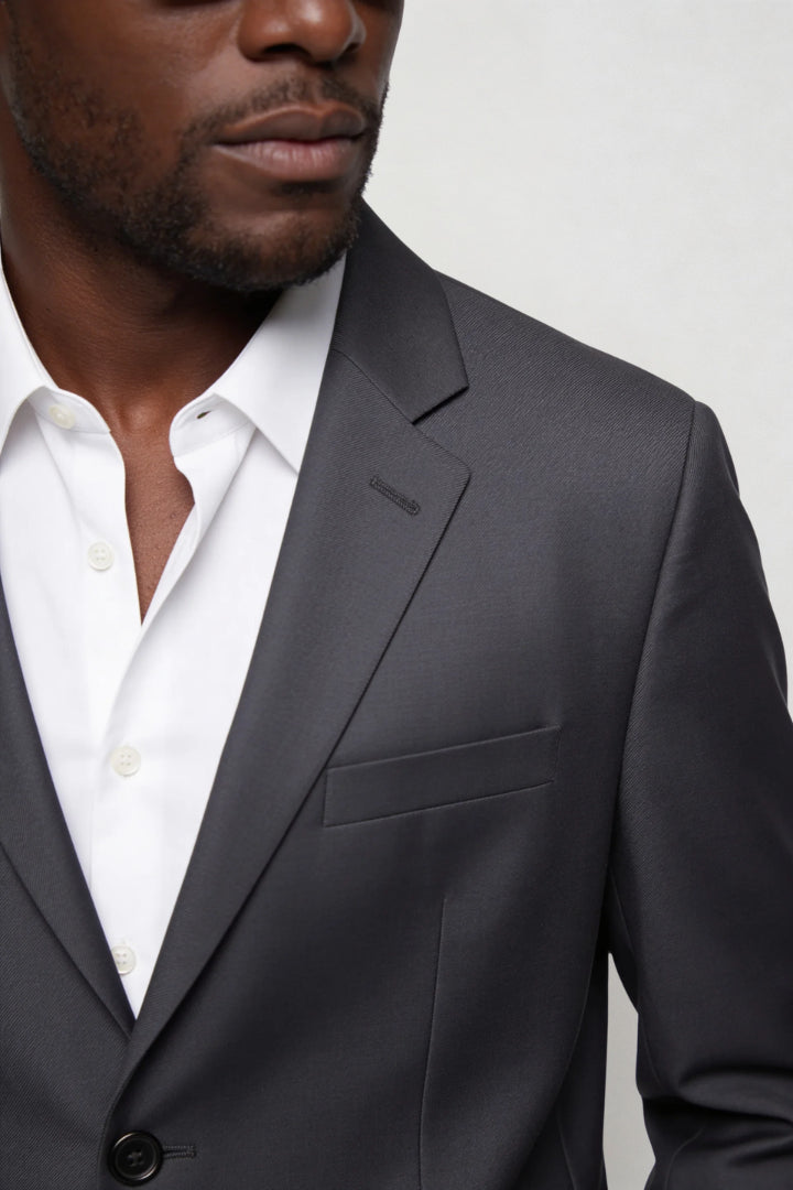 Jasper | Men's Casual Stretch Valerio Slim Fit Suit Set - Gray Tops — 3