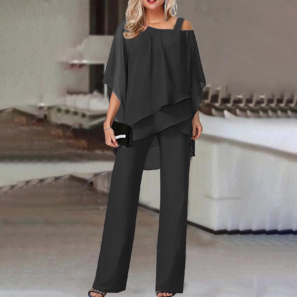 Jorvedessa | Women's Two-Piece Matching Sophisticated And Glamorous Two Piece Set — Black