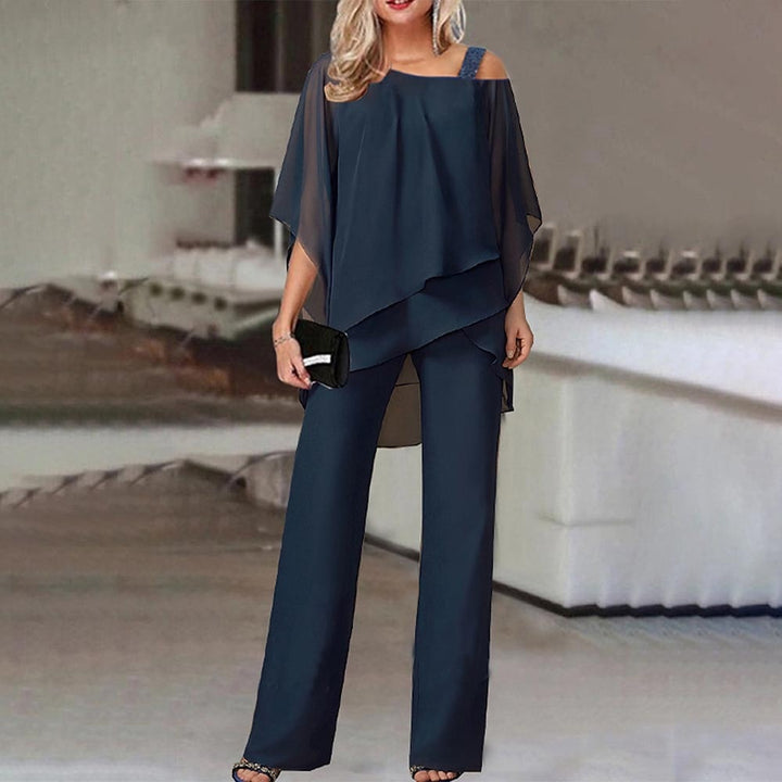 Jorvedessa | Women's Two-Piece Matching Sophisticated And Glamorous Two Piece Set — Dark Blue
