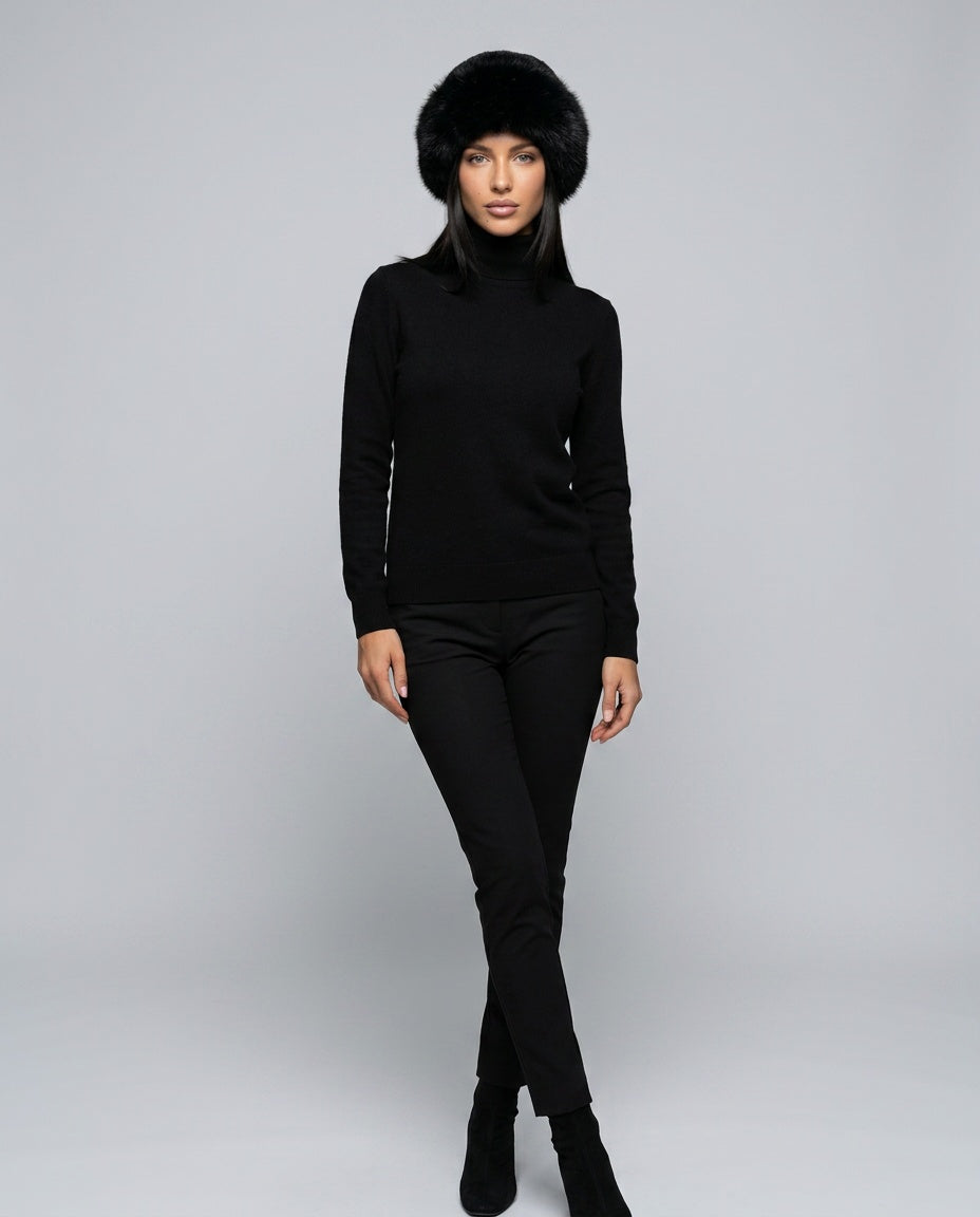 Jorvelissa | Women's Casual Stretch Faux Fur Beanie with Ear Coverage Top — 2