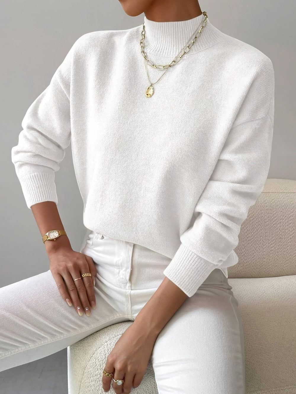 Josslyn | Women's Cozy Elegant Ribbed Knit Turtleneck Sweater with Fitted Body — 2