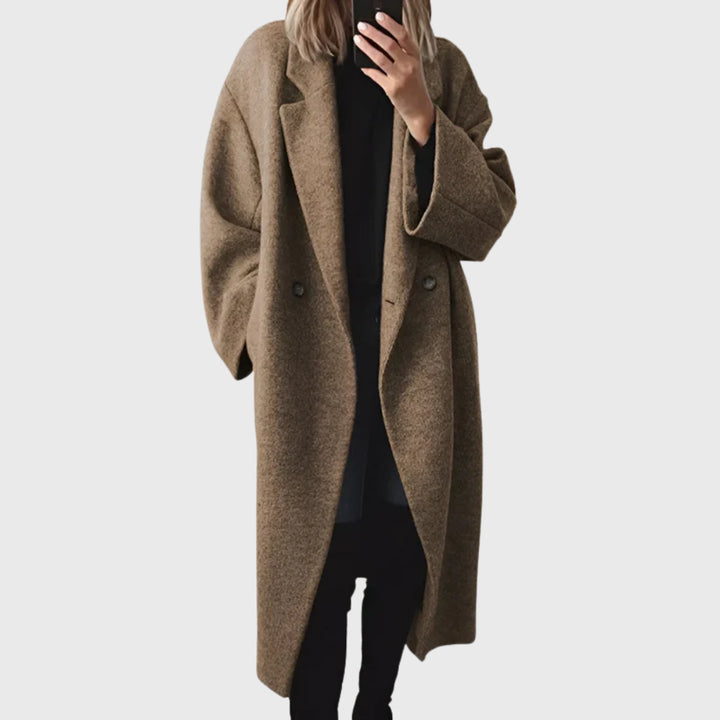 Juliet | Women's Casual Stretch Cozy Longline Coat Tops — Brown