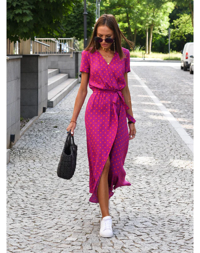Junooura | Floral Wrap Maxi Dress | Wedding Guest Boho Dress