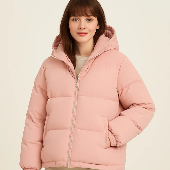Junostine | Women's Puffer Jacket Zip Front Hooded Weatherproof Winter Outdoor