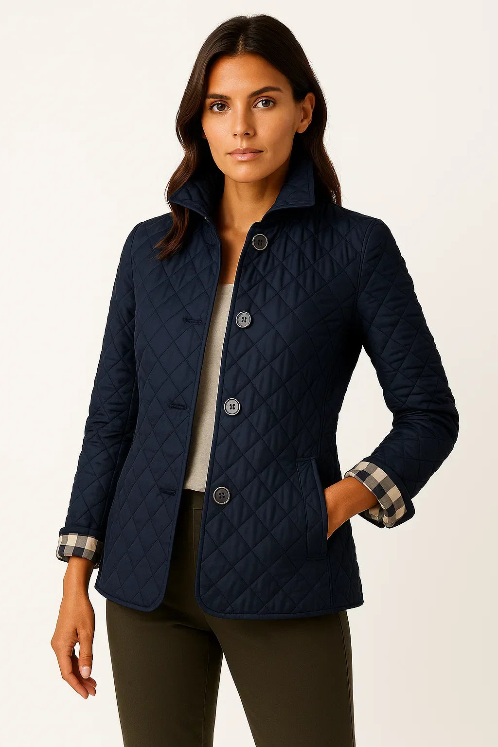 Kairathea | Women's Chic Quilted Button-Front Jacket with Two Pockets — 1