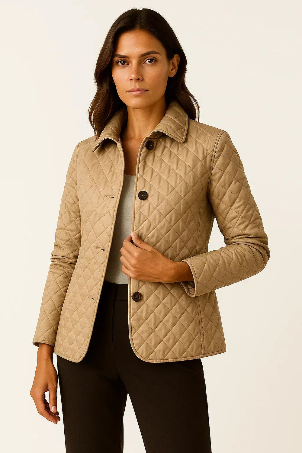 Kairathea | Women's Chic Quilted Button-Front Jacket with Two Pockets — 2