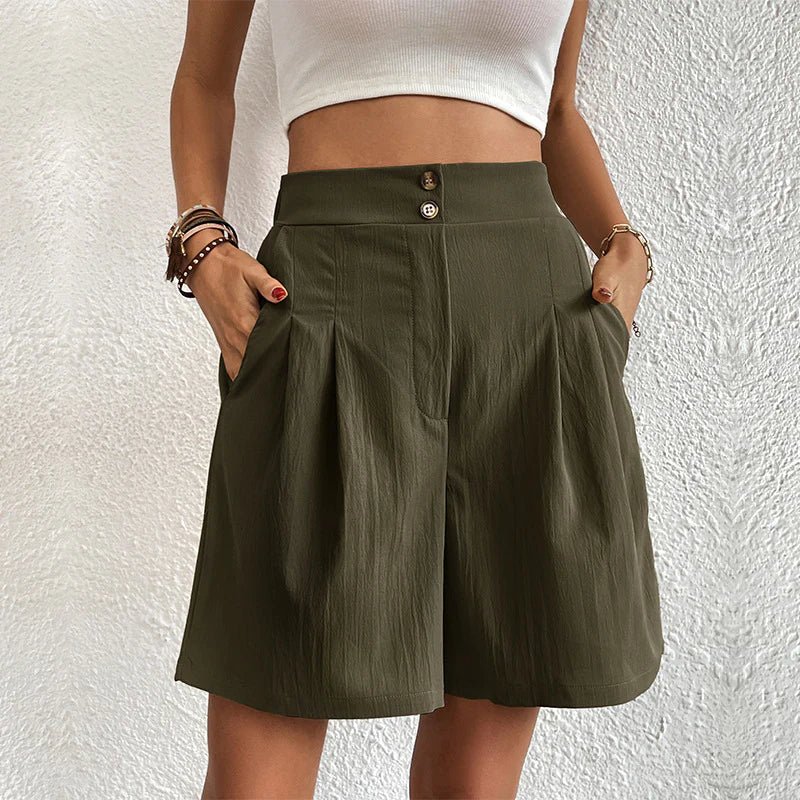 Mylen | Casual High Waist Pleated Shorts