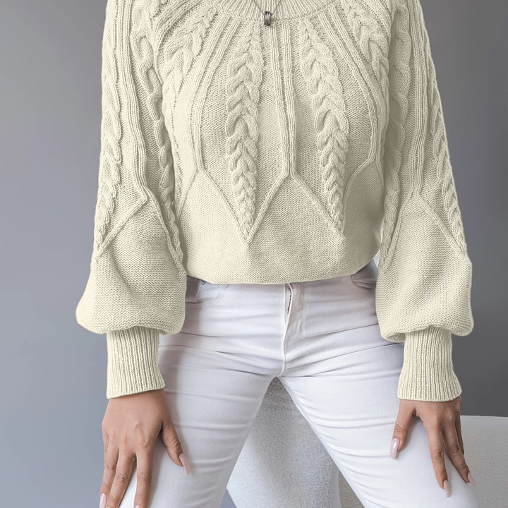 Kalidessa | Women's Cable Knit Sweater Lantern Sleeve Everyday Wear