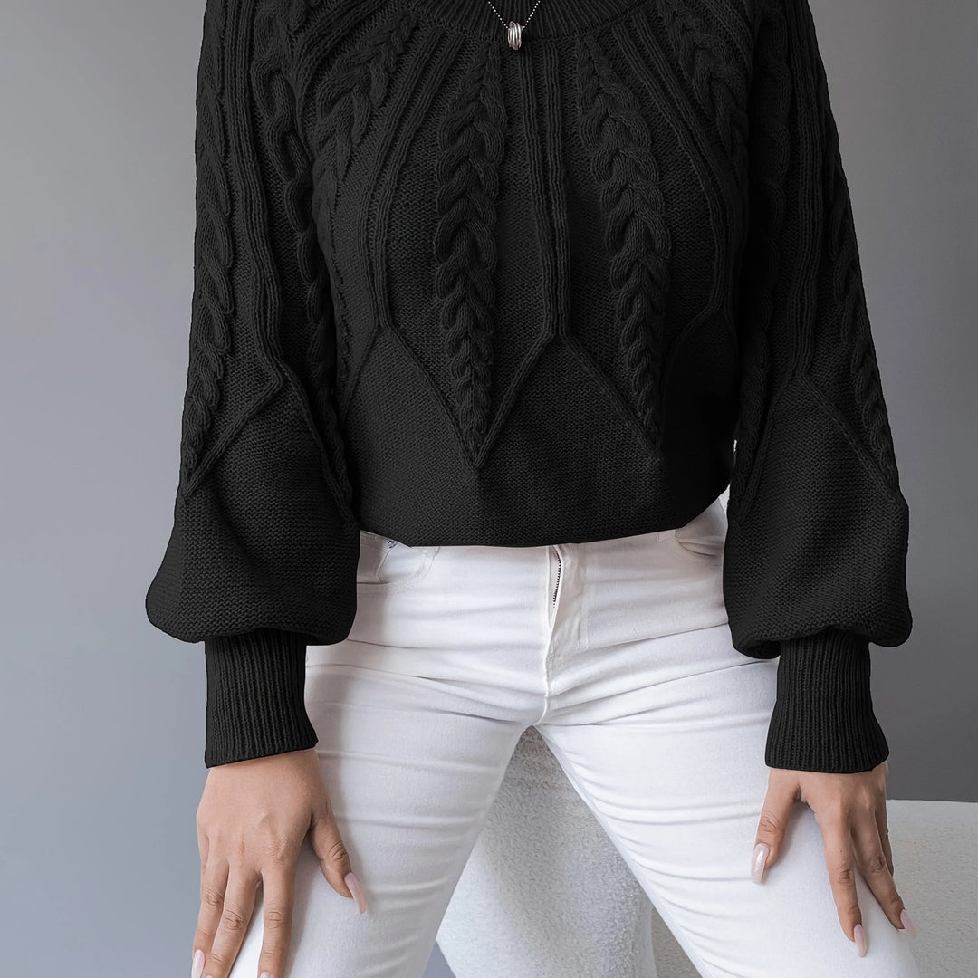 Kalidessa | Women's Cable Knit Sweater Lantern Sleeve Everyday Wear