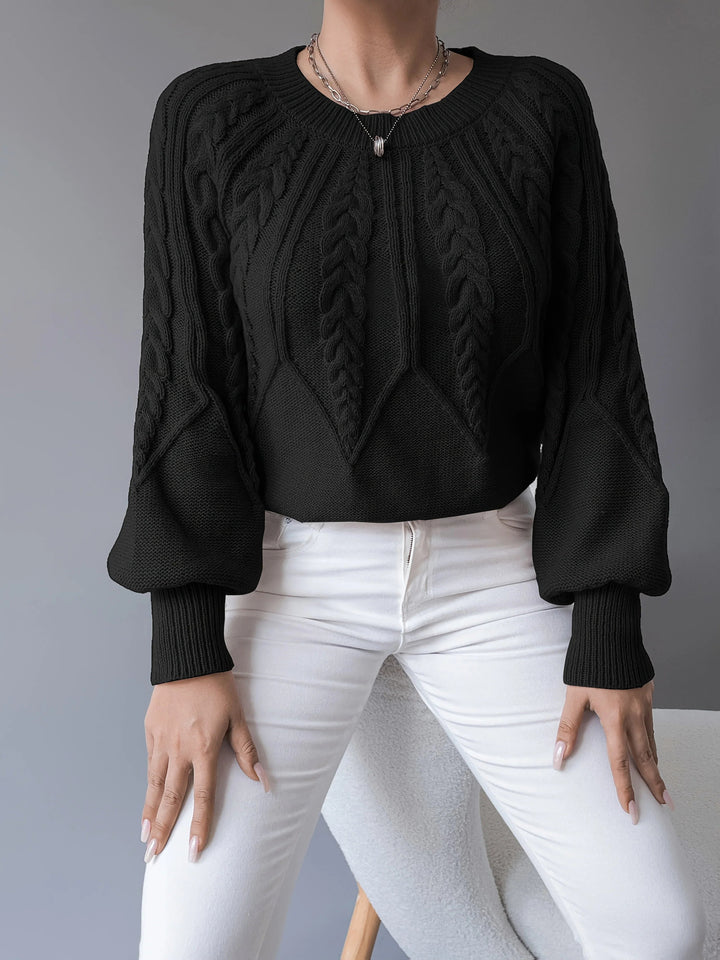 Kalidessa | Women's Cable Knit Sweater Lantern Sleeve Everyday Wear