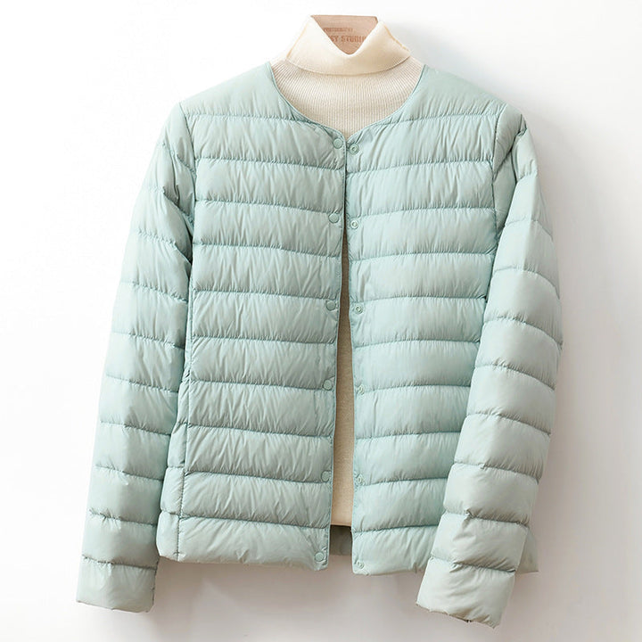 Kelvreth | Women's Comfy Lightweight Puffer Jacket with Snap-Button Front — Mint
