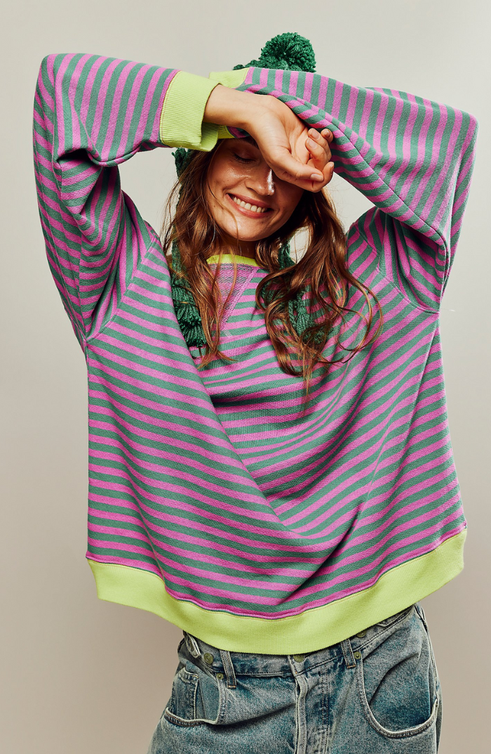 Kesiina | Women's Knit Cozy Striped Oversized Sweater for — 1