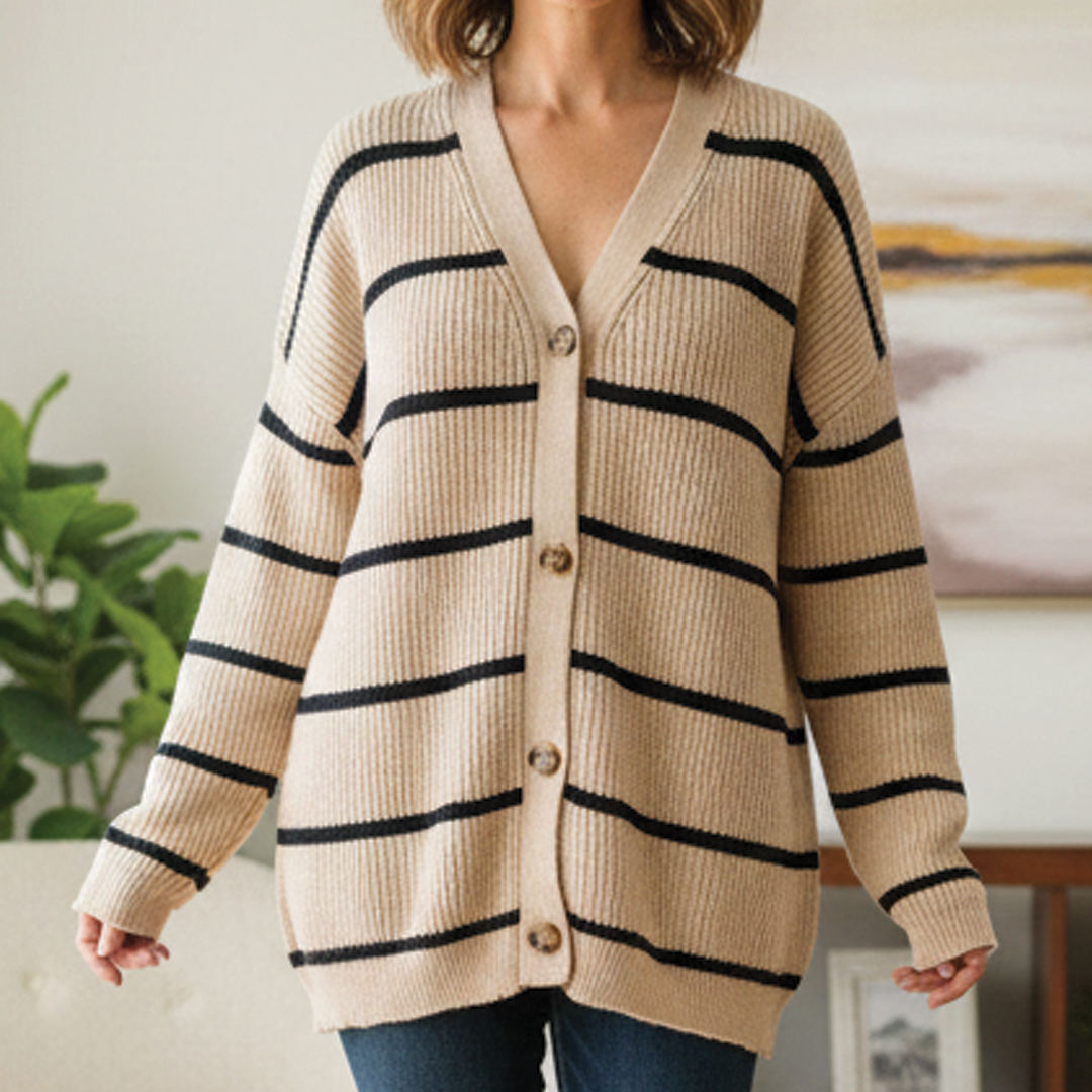 Laelisse | Women's Sweater Vest Striped Knit Cozy Layering