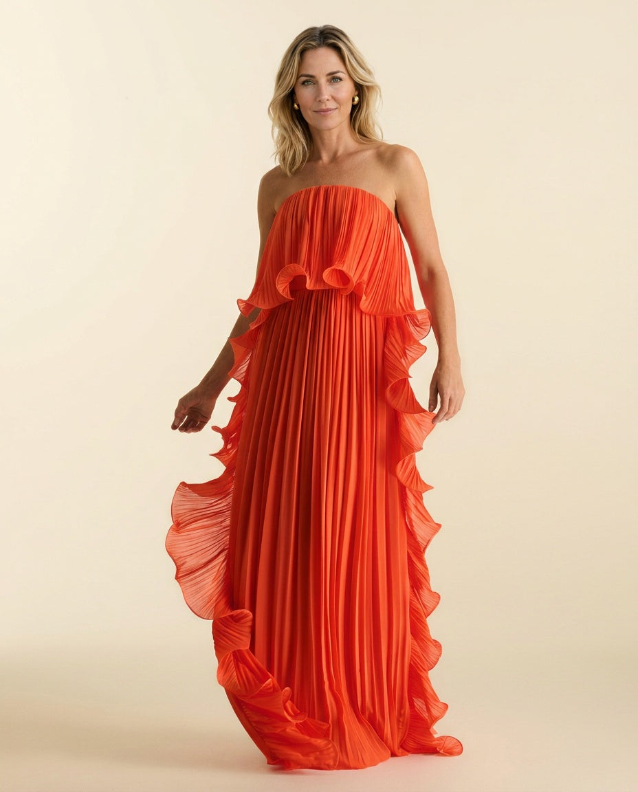 Liorella — Chiffon Pleated Frill Maxi