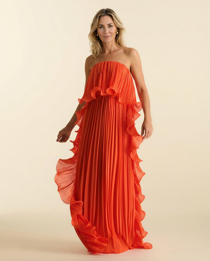 Liorella — Chiffon Pleated Frill Maxi