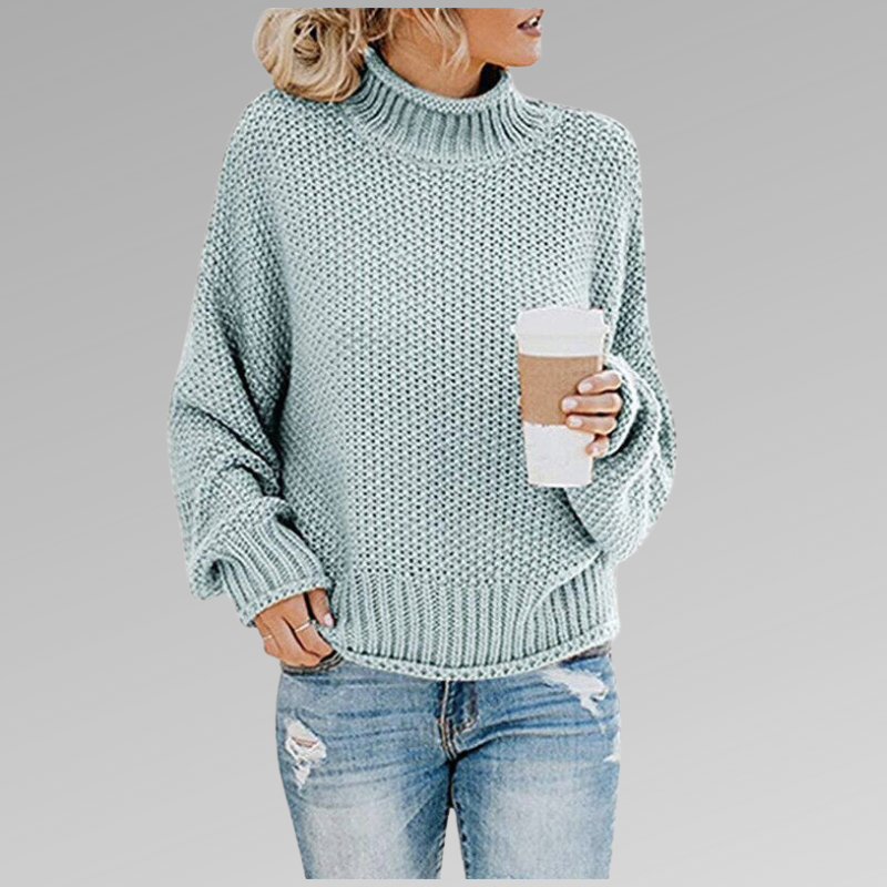 Lisetteita | Women's Cozy Knitted Sweater - Comfortable and Timeless — Baby Blue