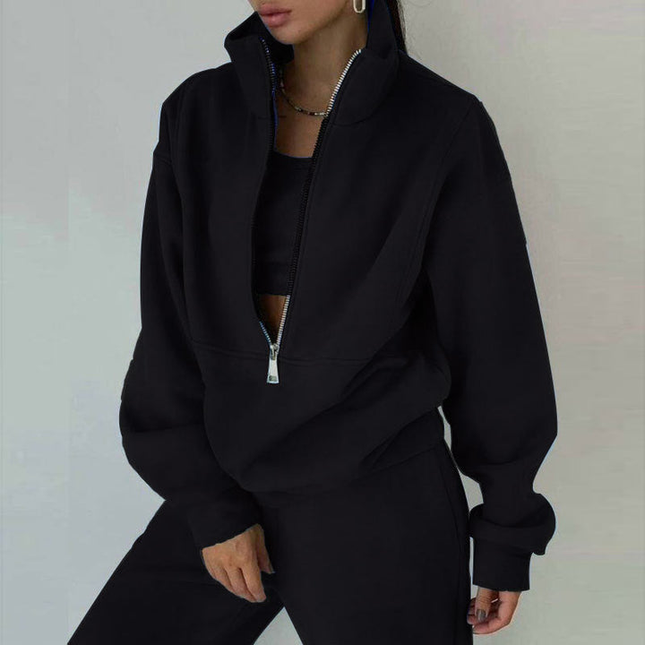 Lumiynn | Women's Half-Zip Fleece Sweatsuit Two-Piece Set
