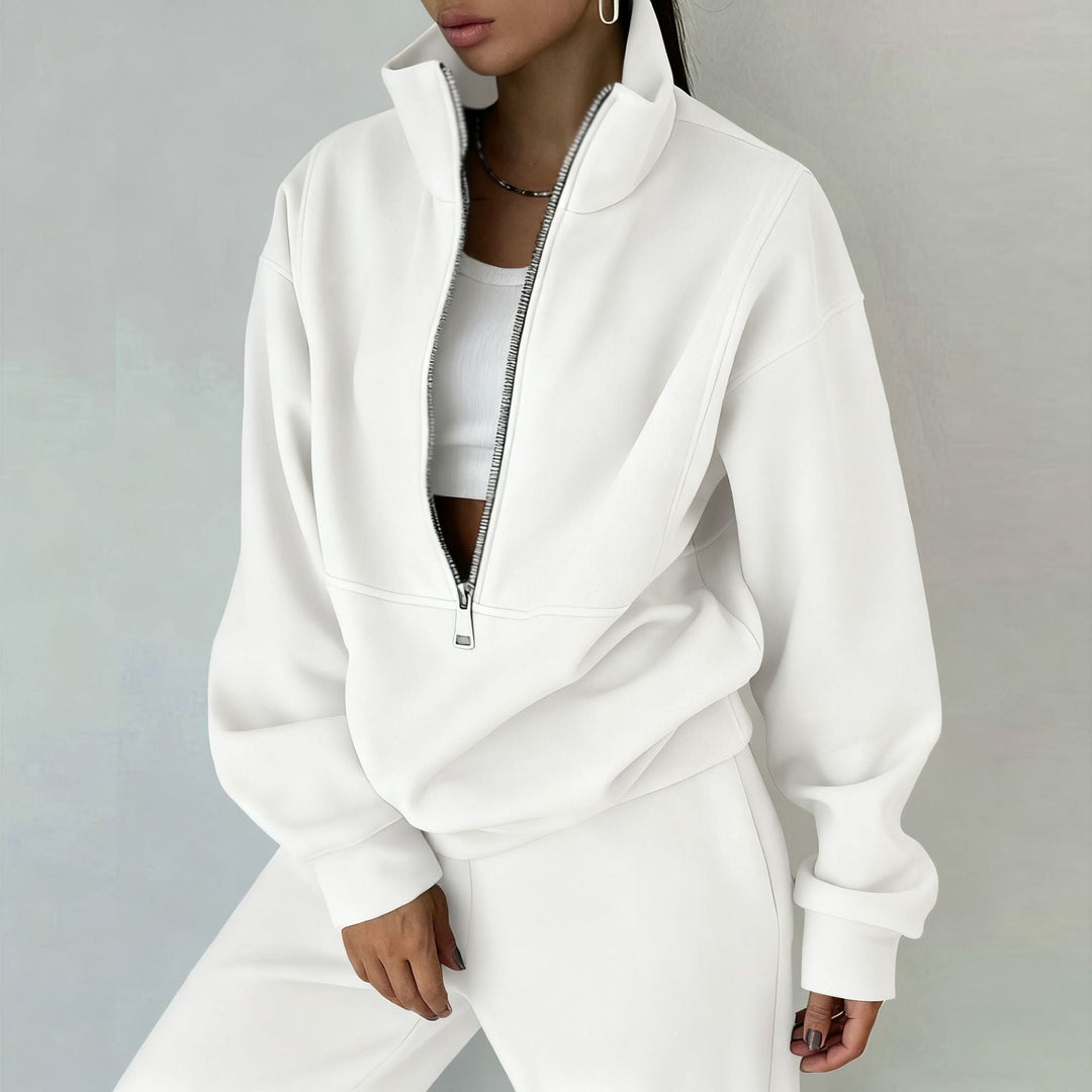 Lumiynn | Women's Half-Zip Fleece Sweatsuit Two-Piece Set