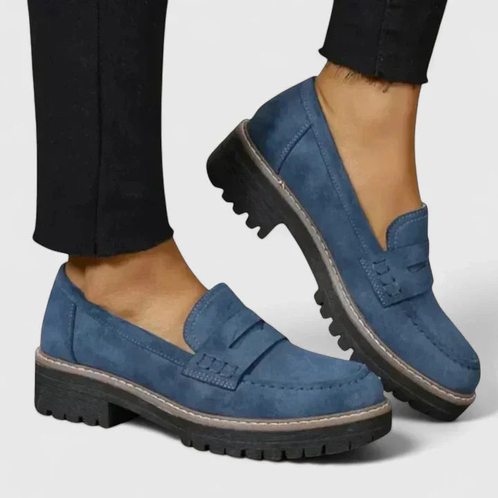 Lunelle | Women's Orthopedic Comfort Slip-On Orthopedic Arch Support Loafers — Blue