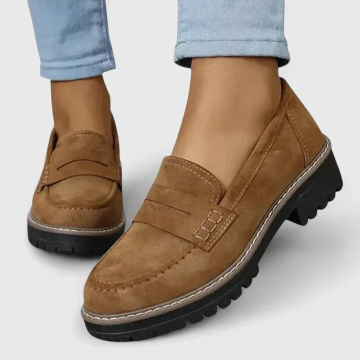 Lunelle | Women's Orthopedic Comfort Slip-On Orthopedic Arch Support Loafers — Brown