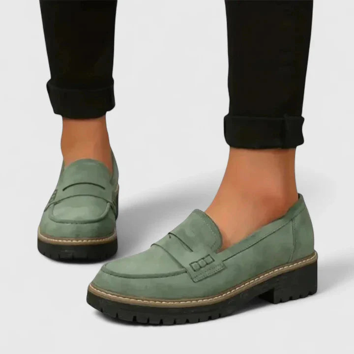 Lunelle | Women's Orthopedic Comfort Slip-On Orthopedic Arch Support Loafers — Green