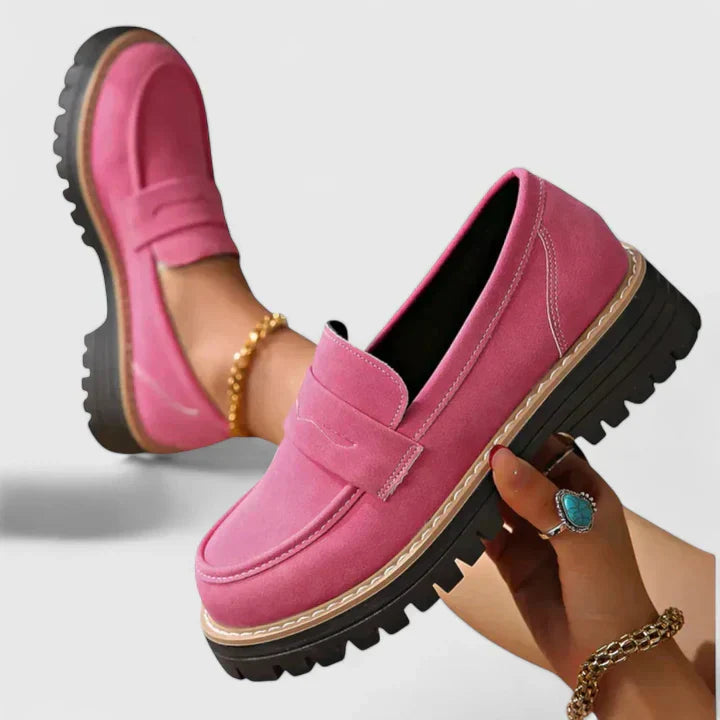 Lunelle | Women's Orthopedic Comfort Slip-On Orthopedic Arch Support Loafers — Pink