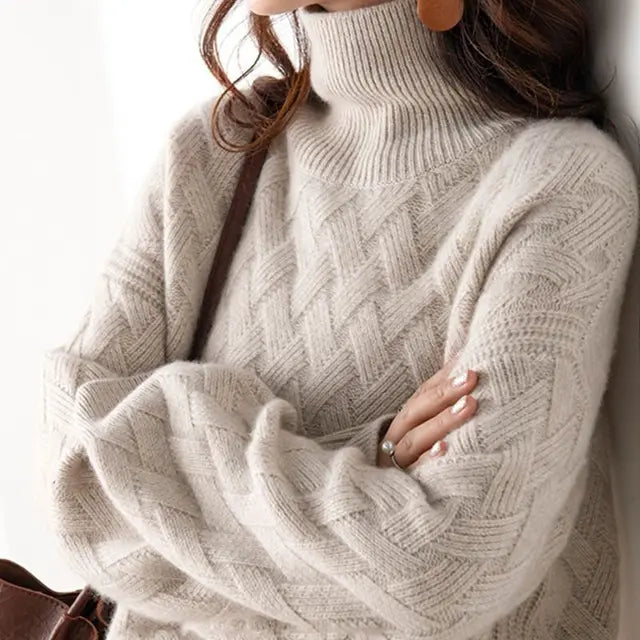 Lyramora | Women's Knit Cozy Luxury Sweater — Camel
