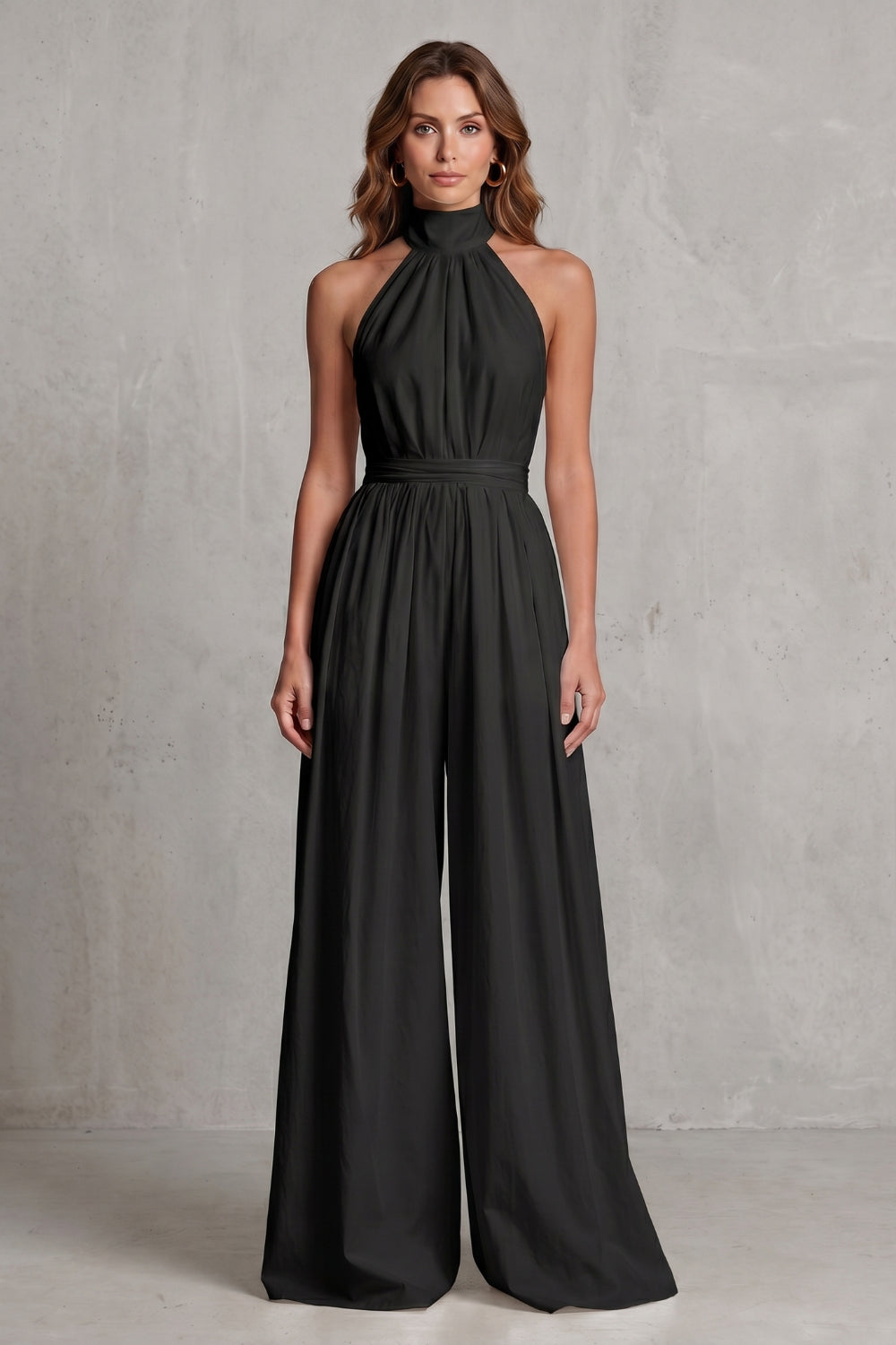 Lyraora — Halter-Neck Wide-Leg Jumpsuit