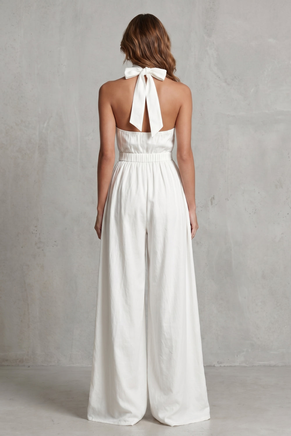 Lyraora — Halter-Neck Wide-Leg Jumpsuit