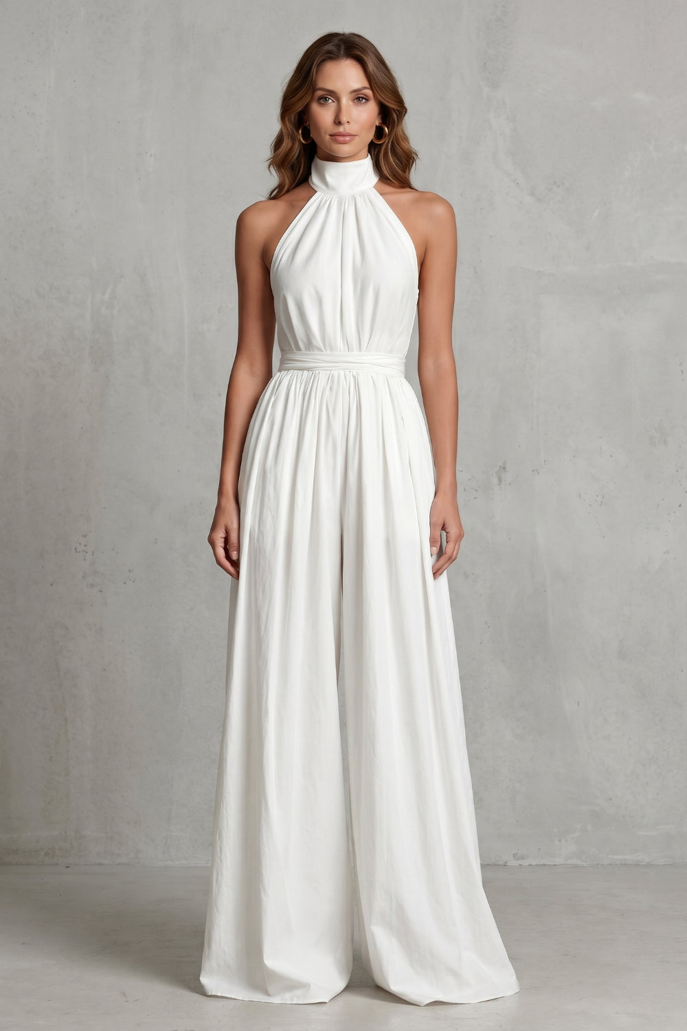 Lyraora — Halter-Neck Wide-Leg Jumpsuit