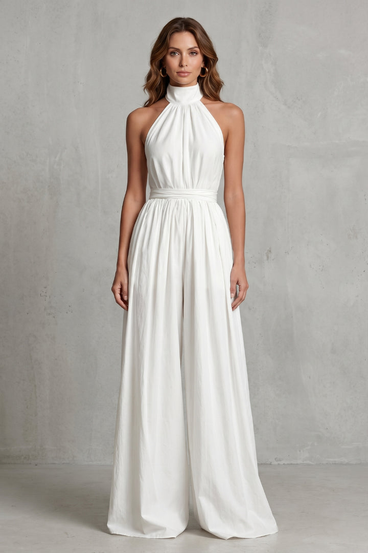Lyraora — Halter-Neck Wide-Leg Jumpsuit