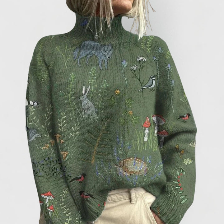 Marenaine | Women's Cozy Knit Sweater Turtleneck Relaxed Fit — 2