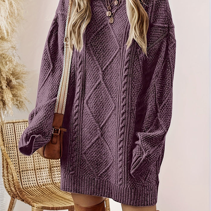 Marenara | Women's Cable-Knit Long Sleeve Sweater Dress