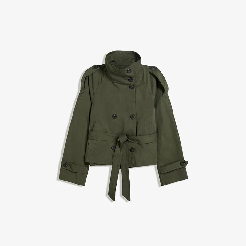 Marloreth | Women's Casual Stand Collar Coat — green