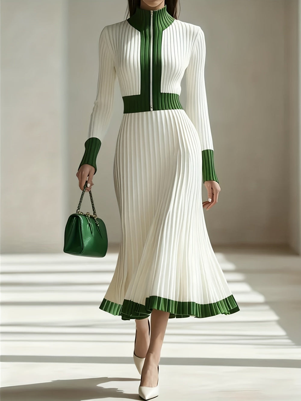 Melisanoura | Women's Elegant Sweater Midi Dress — 2