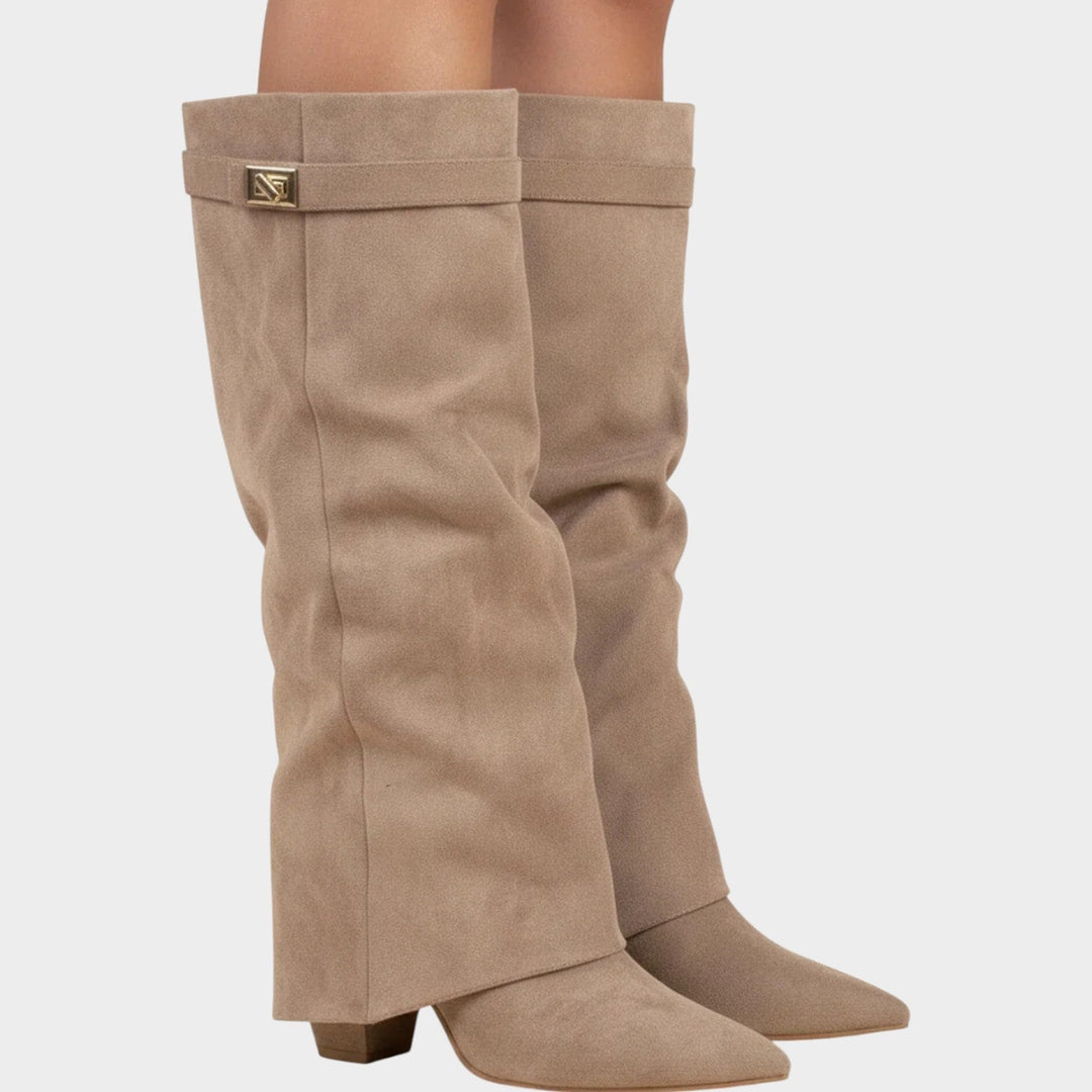 Miraanthe | Women's Knee High Boots Casual Suede Slouch Low Heel — 1