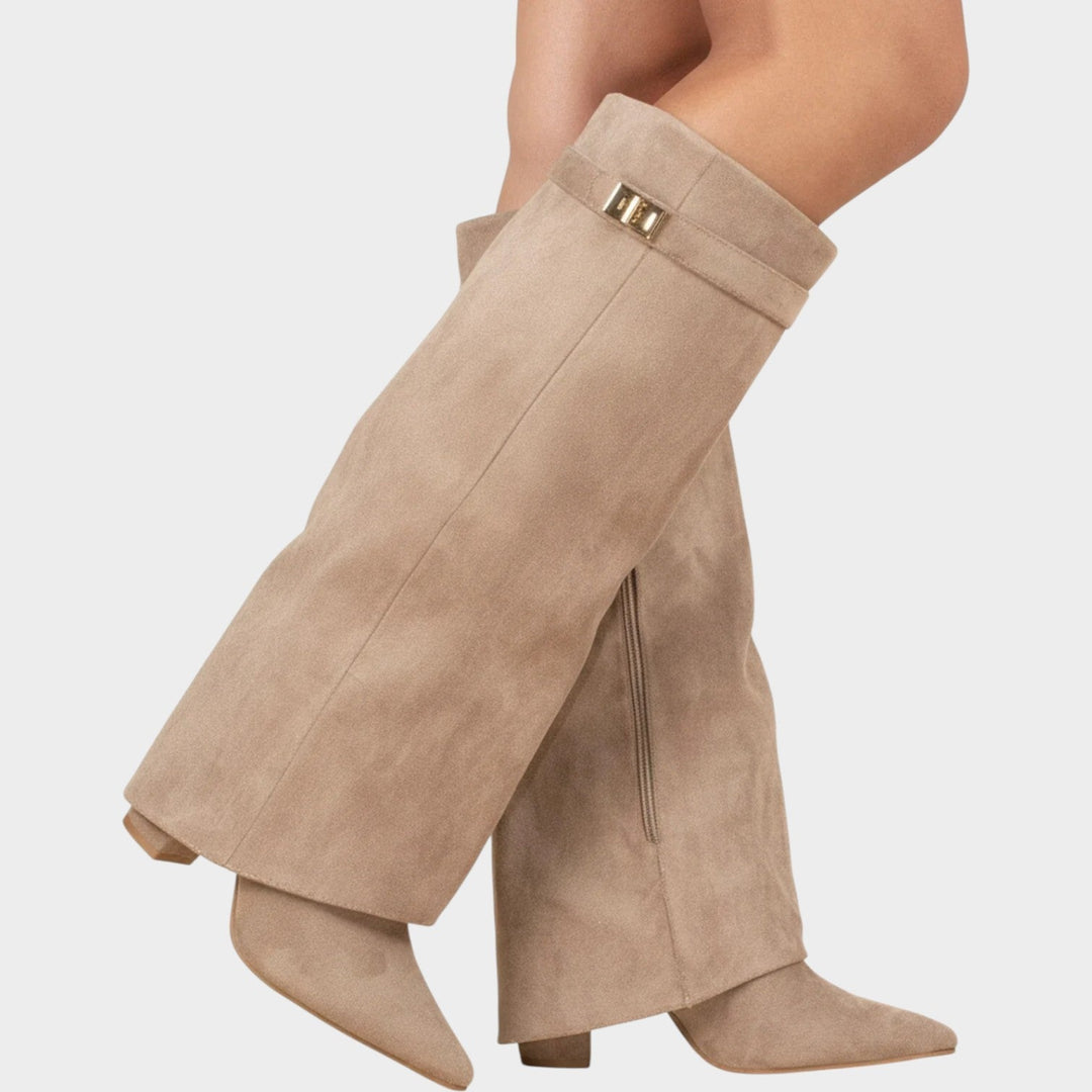 Miraanthe | Women's Knee High Boots Casual Suede Slouch Low Heel — 2