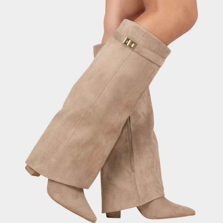 Miraanthe | Women's Knee High Boots Casual Suede Slouch Low Heel — 2