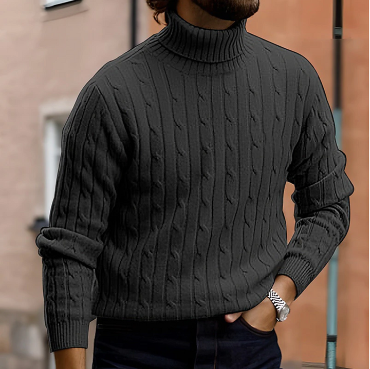 Nathaniel | Men's Cozy Cable Knit Turtleneck winter Sweater for Men — 2