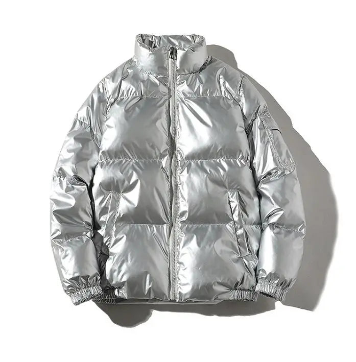 Novalise | Women's Thick Waterproof puff Jacket | Windproof Jacket — Stand Collar Silver