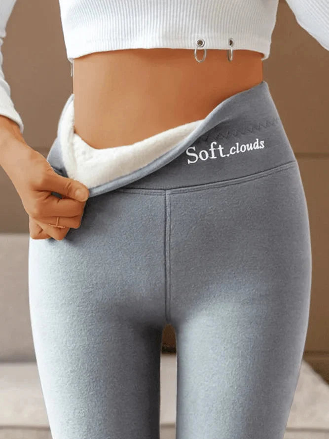 Nylabelle | Women's Wide-Leg warm and Comfortable Thermal Fleece leggings — Gray