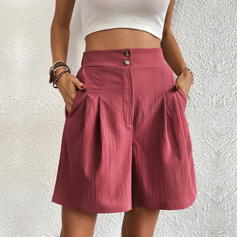 Mylen | Casual High Waist Pleated Shorts