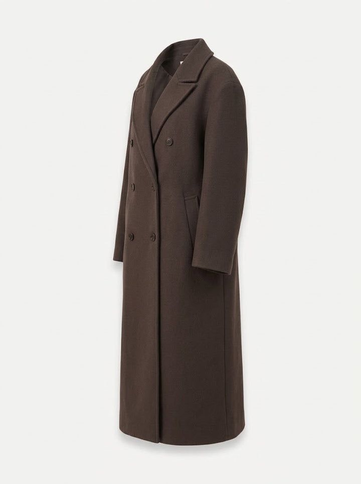 Odelolde | Women's Oversized Double-Breasted Longline Coat with Wide Lapel — 2