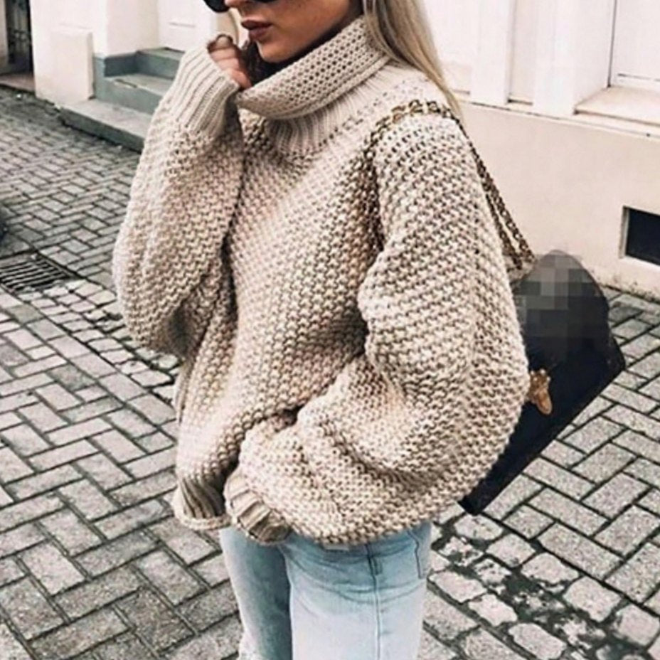 Orlaaria | Women's Oversized Chunky Knit Turtleneck Sweater